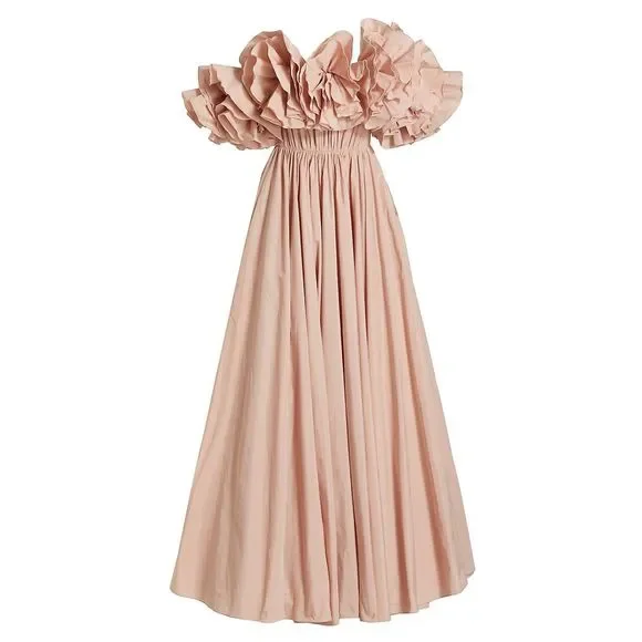 Jason Wu Collection Off-The-Shoulder Ruffle Taffeta Gown - Picture 1 of 13